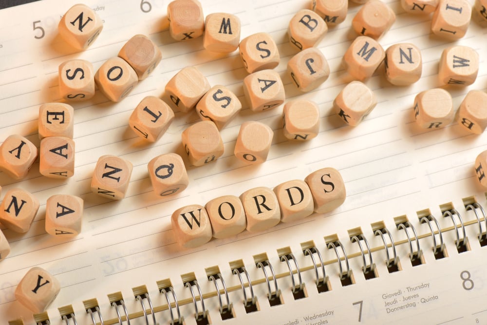 Words on Wooden Blocks
