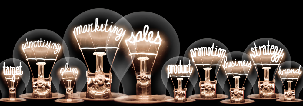 Marketing Concept With Lightbulbs